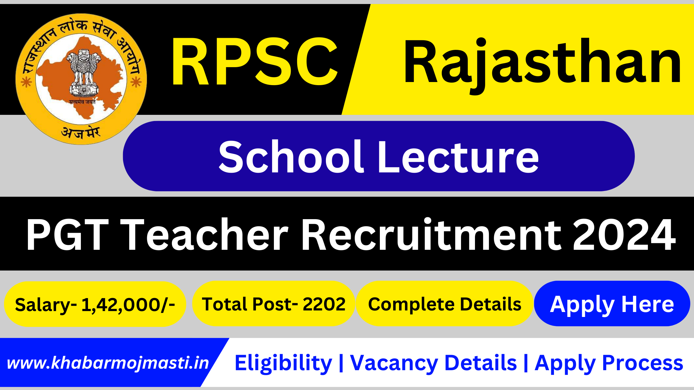 Rajasthan School Lecture PGT Teacher Recruitment 2024: 2202 पोस्ट के लिए इस तरह से अप्लाई करे