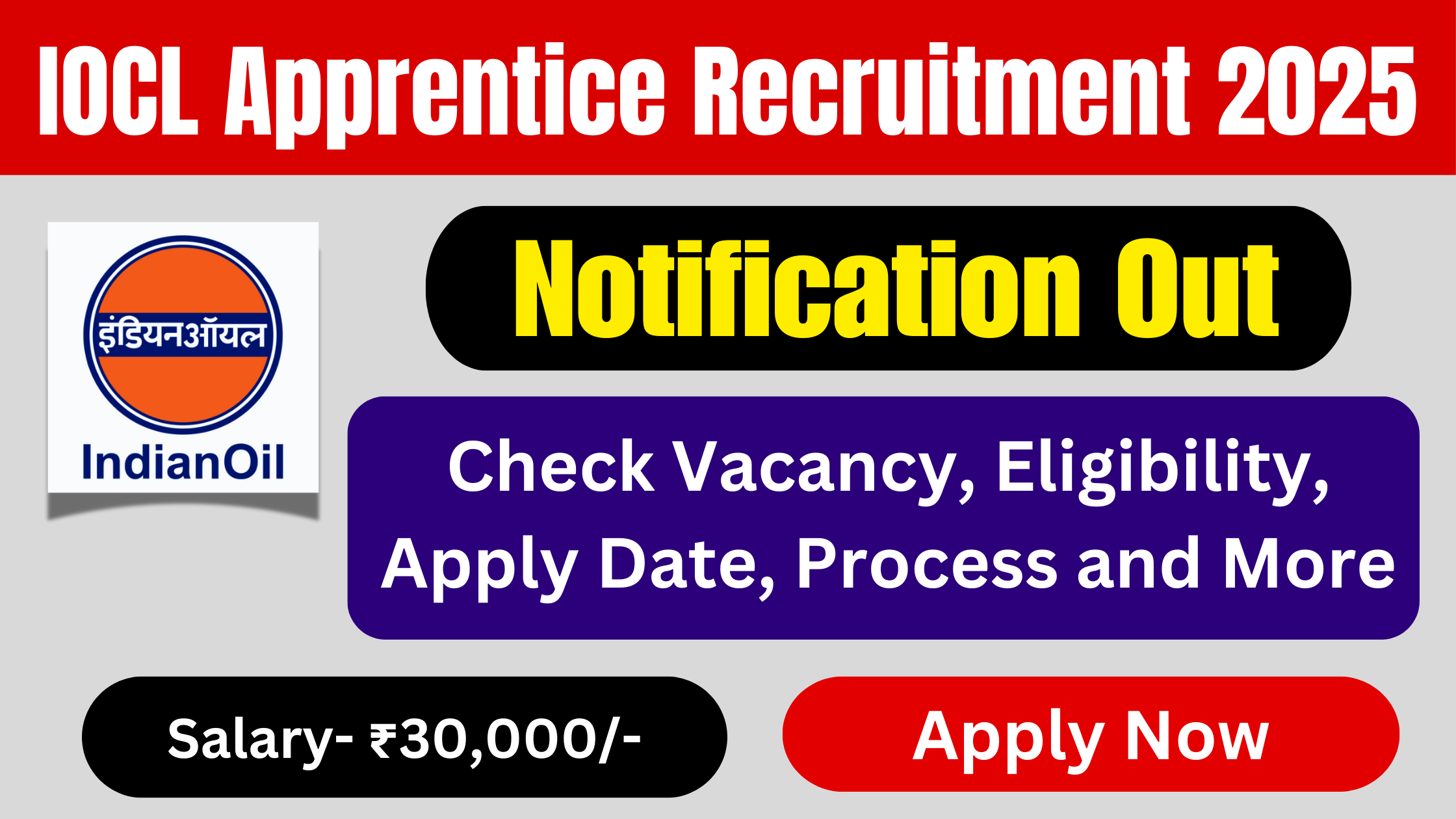 IOCL Apprentice Recruitment 2025 Notification Out, Vacancy Details, Eligibility, Apply Date, Process and Salary# IOCL Apprentice Recruitment 2025# Inidan Oil IOCL Apprentice Recruitment 2025# IOCL Vacancy 2025# IOCL Apprentice Vacancy 2025# Inidan Oil IOCL Apprentice Vacancy 2025